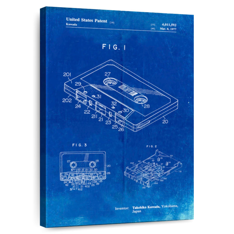 Affiche Kynaat «Faded Blue Cassette Tape», H 36 po x l 24 po