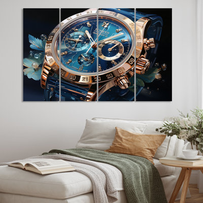 " Blue Luxury Watch Sapphire Timekeeper I " 4 - Pieces