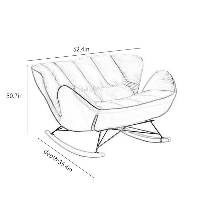 Chaise berçante Snail Chair Home, Café noir, Or