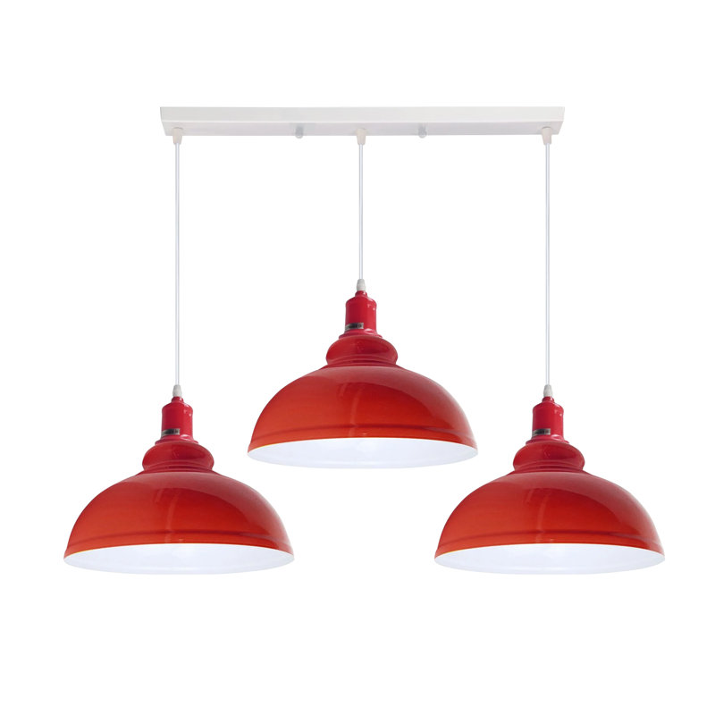 3 - Light Kitchen Island Pendant, No, Red