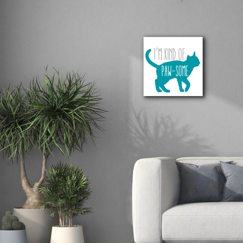 'Pawsome Cat' by Erin Clark Canvas Wall Art, 18" H x 18" W x 0.75" D