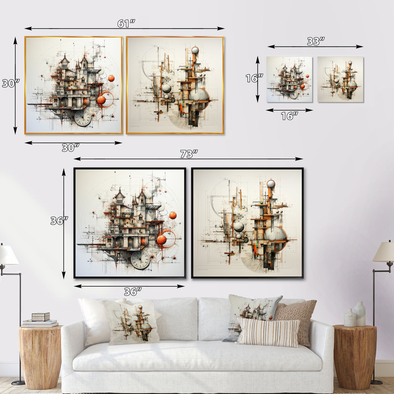 «Surealism», «Ensemble de 2 collages surréels», Toile tendue, H 16 po x l 33 po