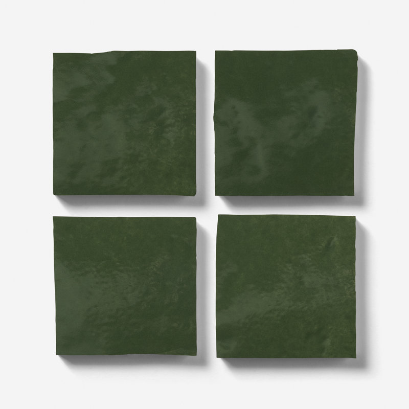 Carrelage mural brillant en céramique 3,93 po x 3,93 po Virello (3,22 pieds carrés / caisse), Forest Green
