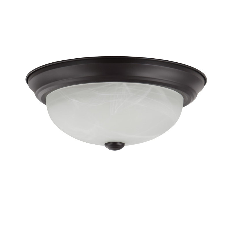 Plafonnier encastré en verre Boutte, Bronze huilé
