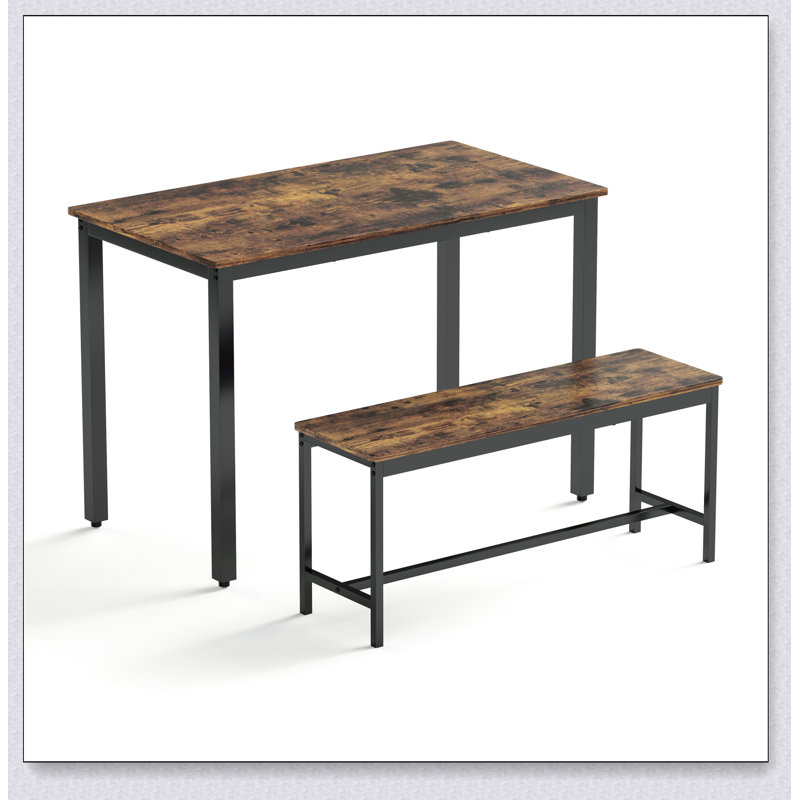 Dining Table Set, Bar Table with 2 Dining Benches, Kitchen Table Counter with Chairs