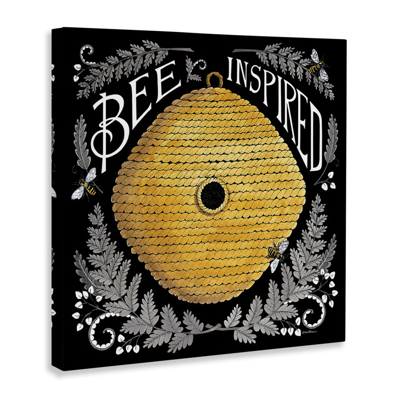 "Bee Inspired with Hive", art mural par Deb Strain, H 24 po x l 24 po