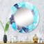 Turquoise luxueux abstrait fluide Art III - miroir mural moderne-670749112