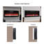 Foyer électrique de 50 pouces, façade en verre trempé, diverses flammes et mélanges, chauffage de 1400 W, 11 options de température, foyer encastré ultra mince à sortie de chaleur efficace avec télécommande, multicolore, chauffage à DEL,