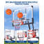 Panier de basketball réglable avec panneau de 44 po pour PC et rebord en acier de 18 po