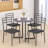 Modern Round Dining Table Set For 4 Dining Room Chair With Metal Legs-1373634452-1373634455