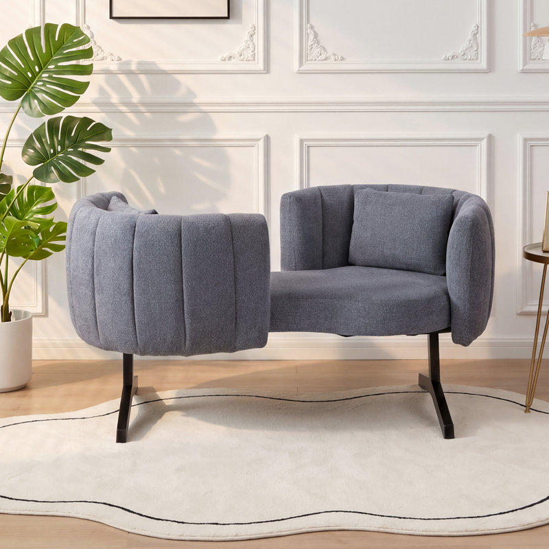 Canapé 53,5 po Modren, Bleu gris