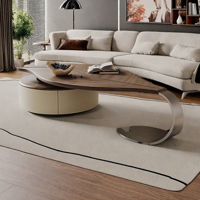 Light luxury solid wood special shape coffee table
