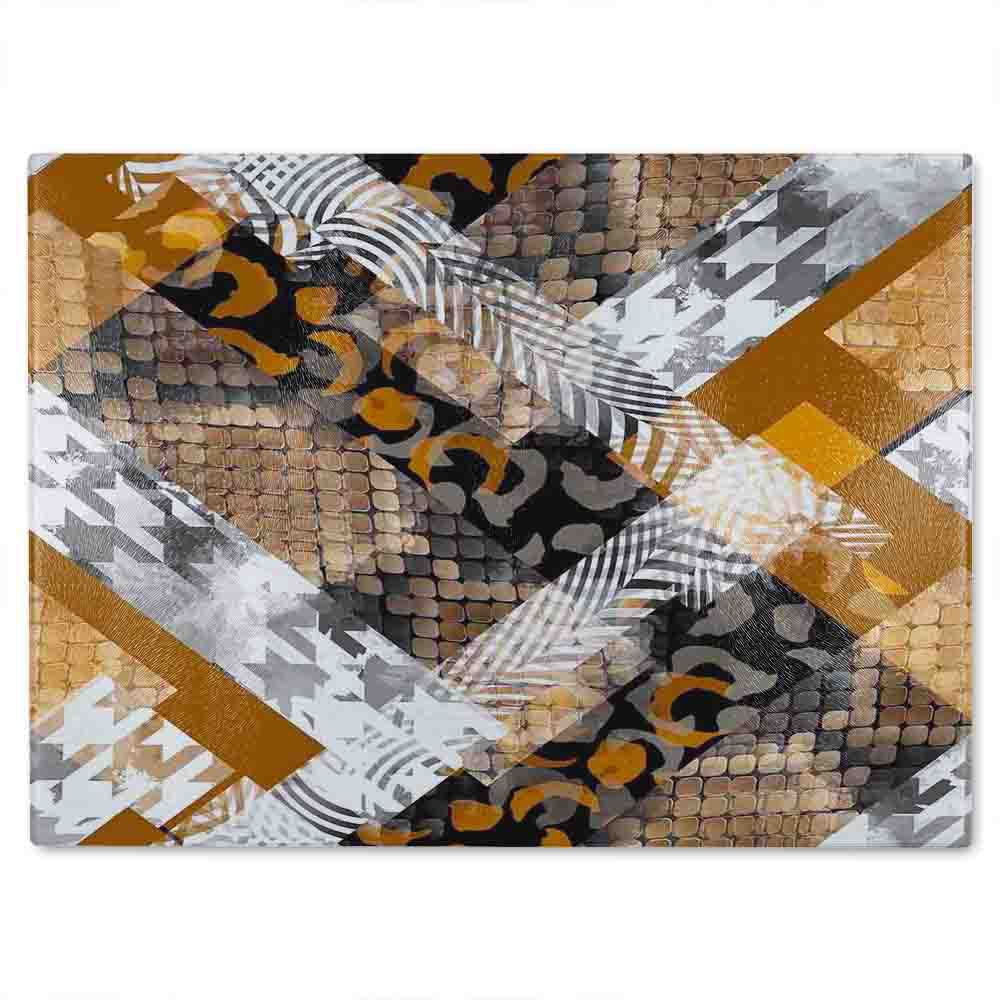 Geometric Snake Skin & Patterns Glass Chopping Board