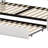 Upholstered Daybed Frame with Storage Footstool, Shelves, Trundle, USB Charging Port & LED Lighting-2010228253