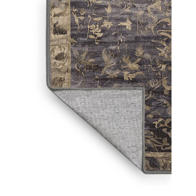 Machine Washable Gray Area Rug, Runner 2' x 4'
