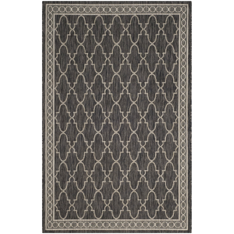 Oswald Rectangle Geometric Hand Woven Indoor / Outdoor Area Rug, Rectangle 201 x 290 cm