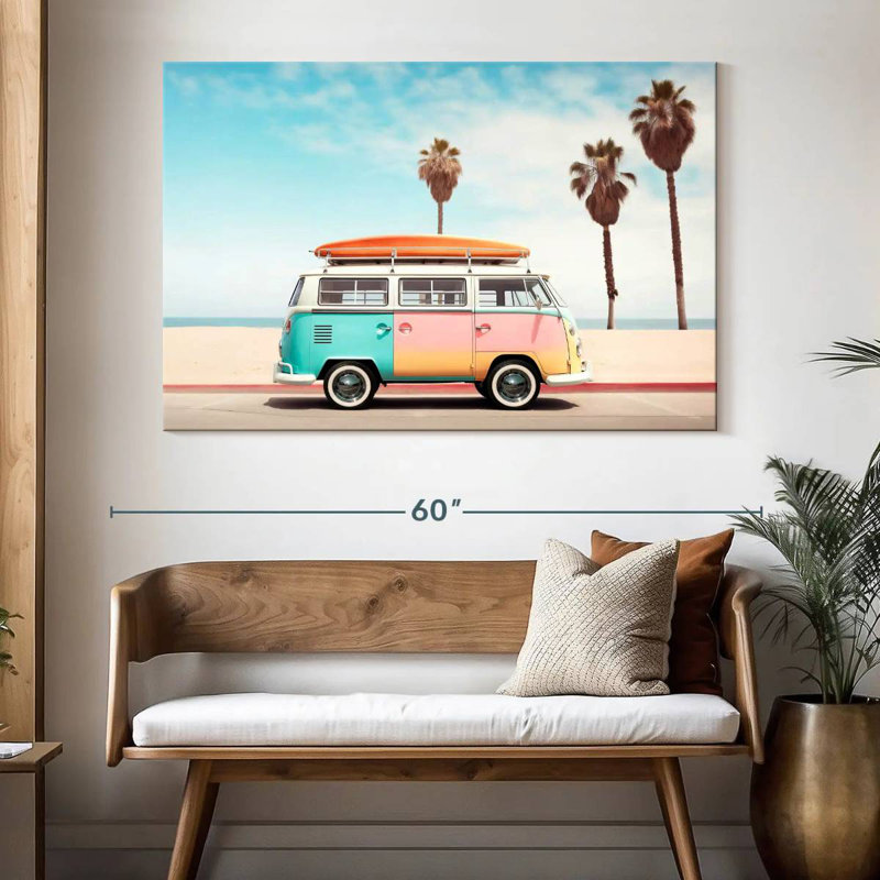 Mehar VW Van On The Beach, 34" H x 51" W