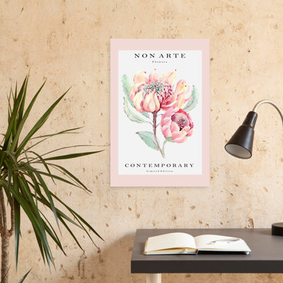 Art contemporain contemporain abstrait fleur rose