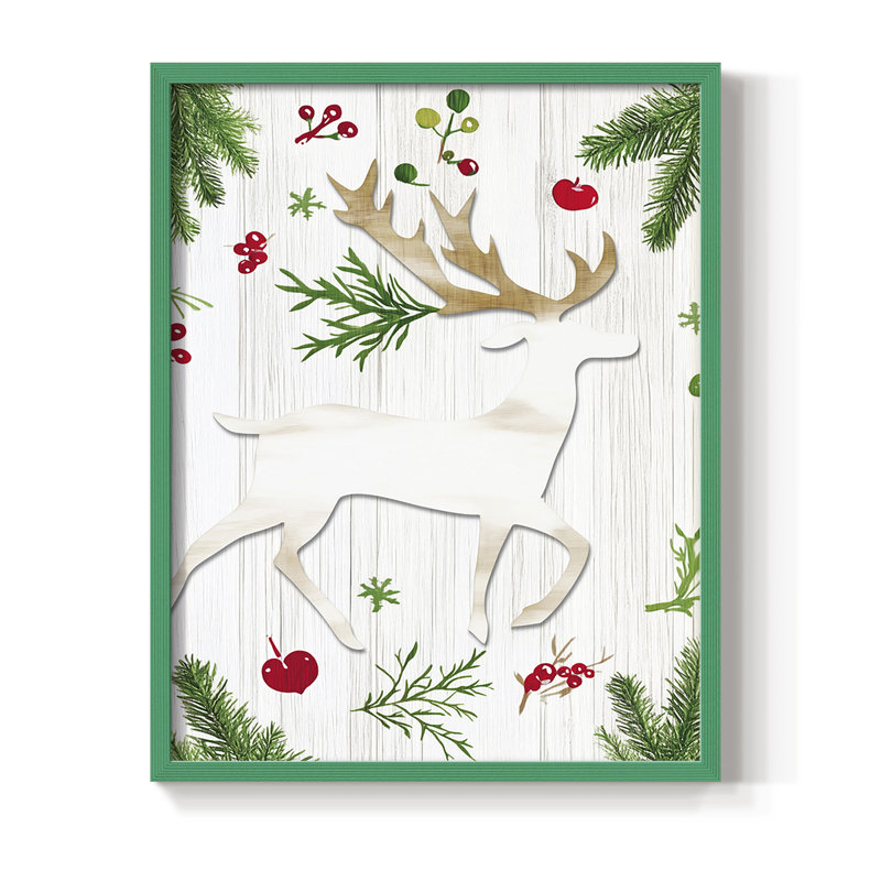 Reproduction encadrée - bois massif, Vert, H 11 po x l 9 po