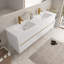 Meuble-lavabo mural 72 po avec double vasque, meuble de rangement flottant pour salle de bain avec comptoir en résine de pierre et tiroirs à fermeture en douceur