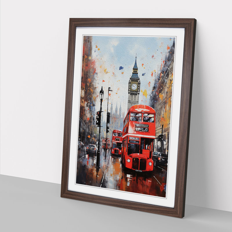 London Modern - Framed Print, Walnut, 64cm H x 46cm W x 2cm D
