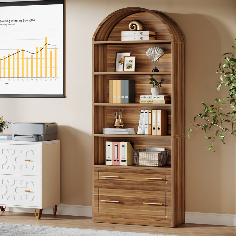 31.5cm Wide 2 -Drawer File Cabinet, Walnut Brown
