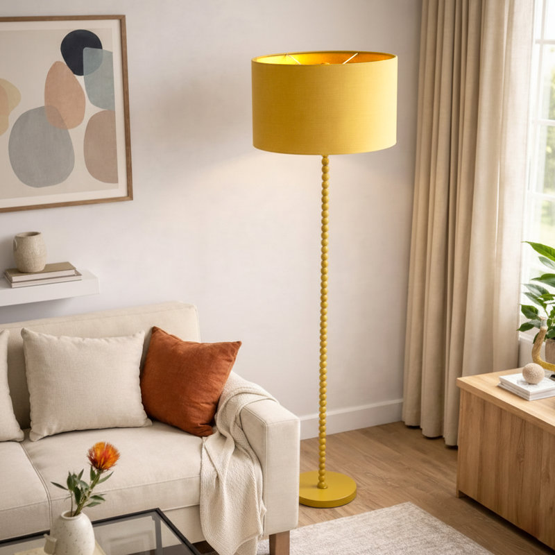 Kartika GOLD-PAINTED FLOOR LAMP WITH BEAD-LIKE TEXTURED