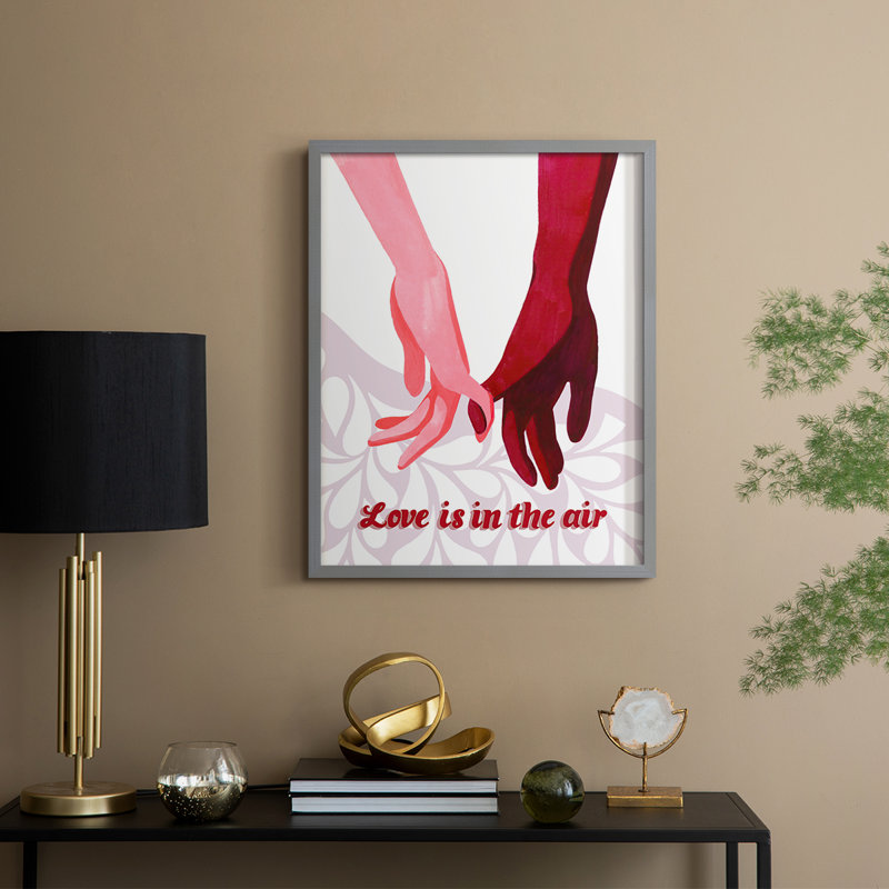 «Groovy Love II», reproduction encadrée - bois massif, H 11 po x l 9 po, Gris