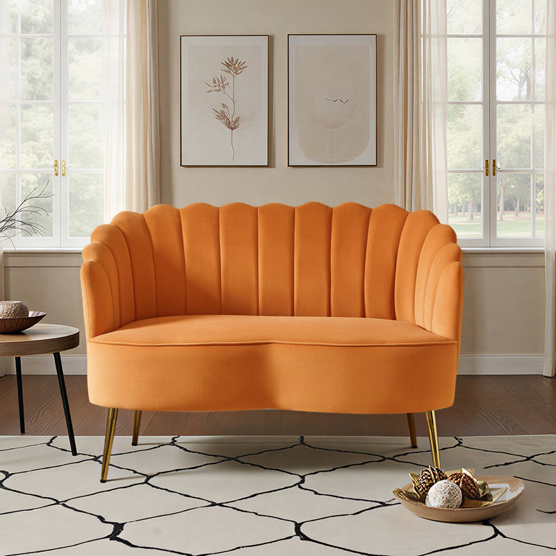 Causeuse Hendrix, Velours orange