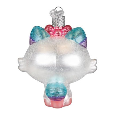Blown Glass Ornament for Christmas Tree, Kawaii Cat