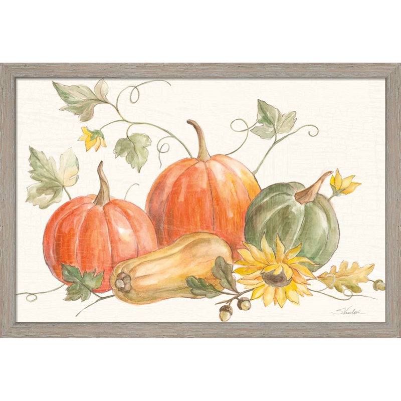 «Happy Harvest Pumpkins» par Silvia Vassileva - impression encadrée