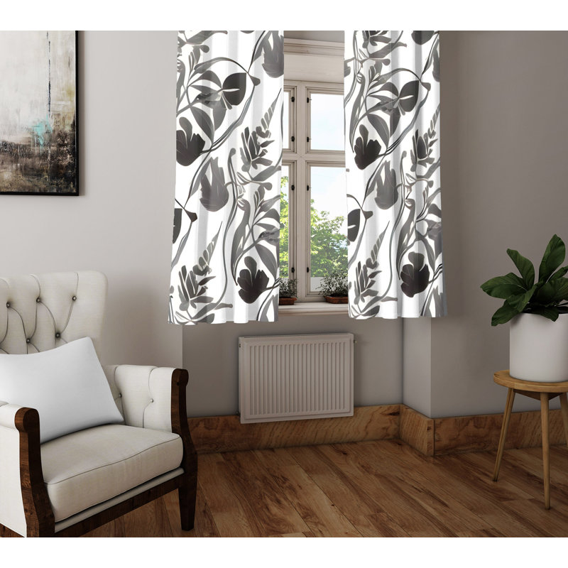 Baugus Semi Sheer Curtain Pair, 20" W x 52" L