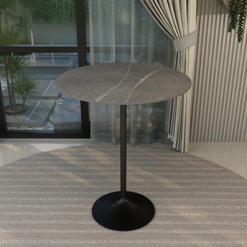 Table de salle à manger Crandall, 36 po de largeur, Gris marbre