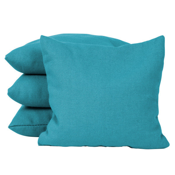 Victory Tailgate 4 sacs de cornhole remplis de maïs de couleur unie turquoise, Turquoise