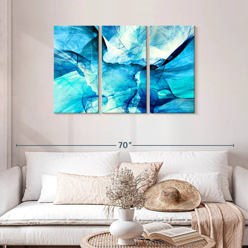 Avery Blue Blurs Abstract, 28" H x 45" W