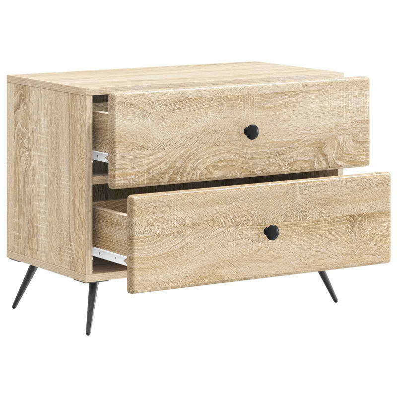 62cm W Manufactured Wood Bedside Table, Sonoma Oak