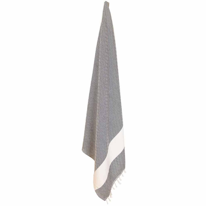 Serviette de plage en coton turc pure Cavas-Mitson, Carbone