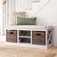 Banc de rangement en bois massif Lowell