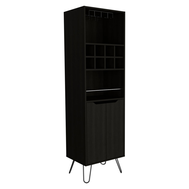 Armoire de bar H, salon, noir