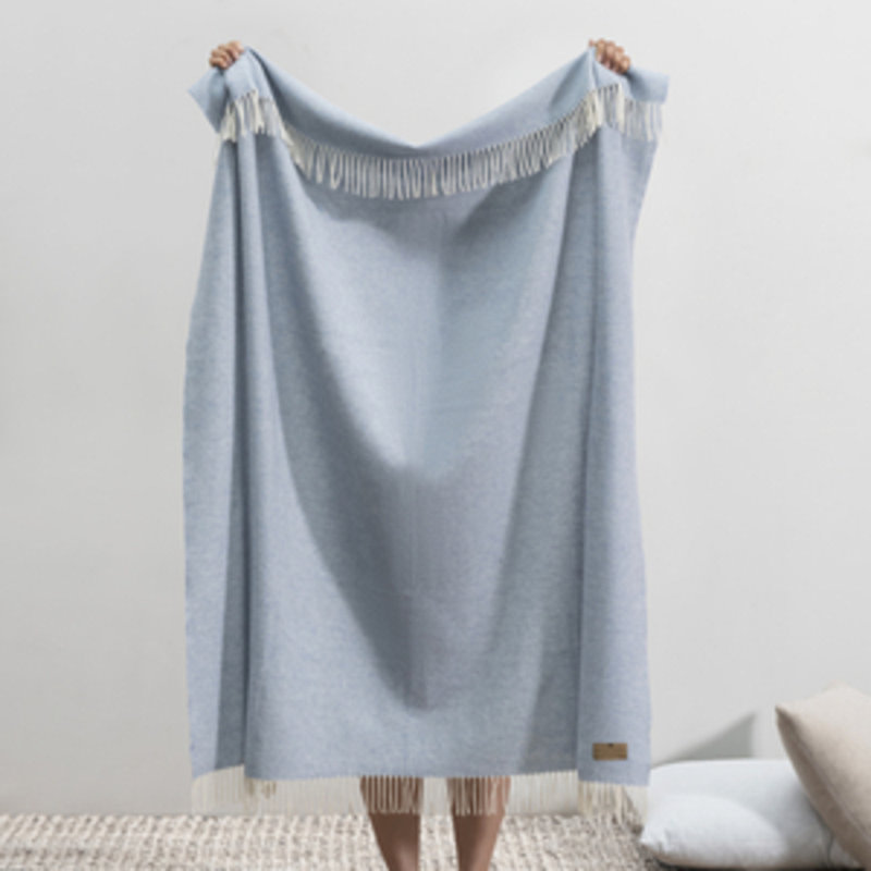 Pinstripe Throw Blanket, Sky