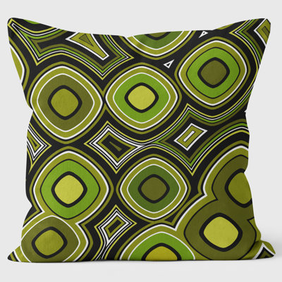Lime Cubes Abstract Cushion