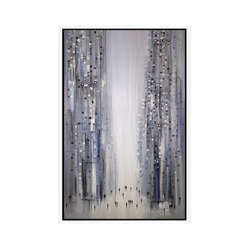 A City Dreaming by Ekaterina Ermilkina - Painting on Canvas, 101.6 cm H x 66.04 cm W, White Framed