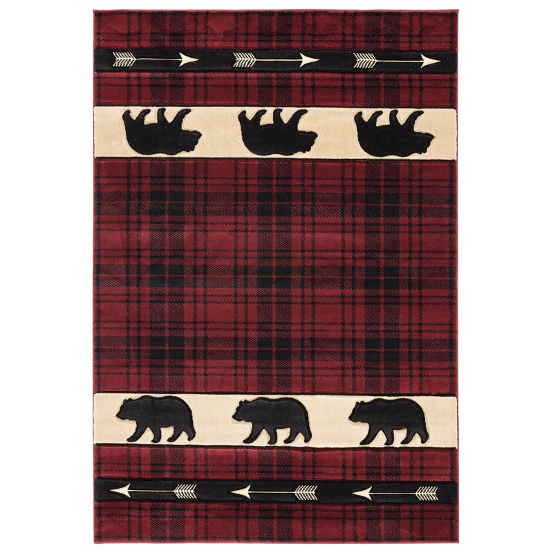 Ensminger Plaid Water Resistant Kitchen Mat