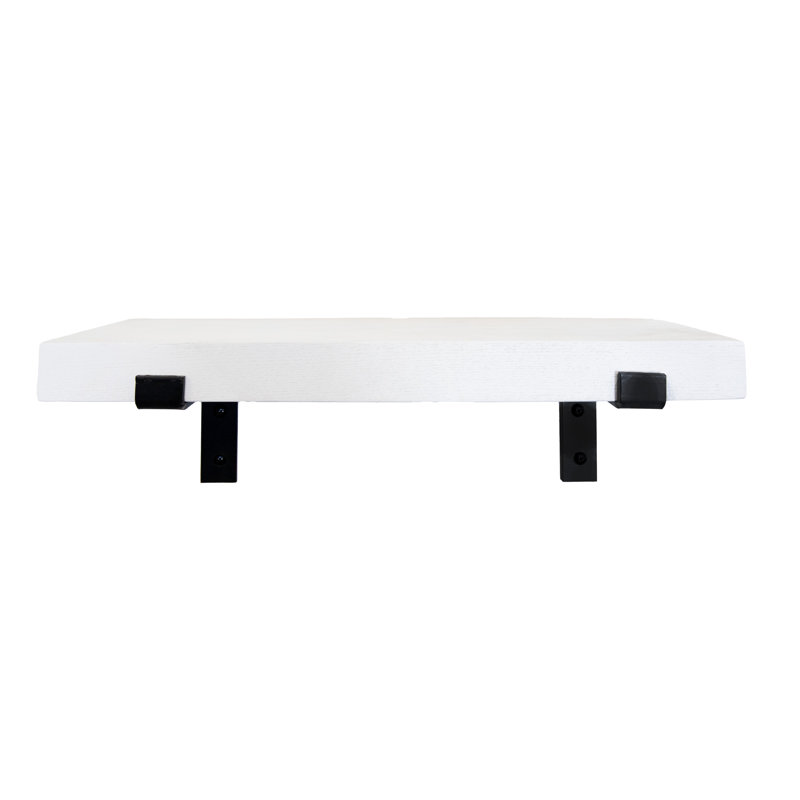 Emerald Lee Poplar Solid Wood Bracket Shelf, 2" H x 60" W x 8" D, White