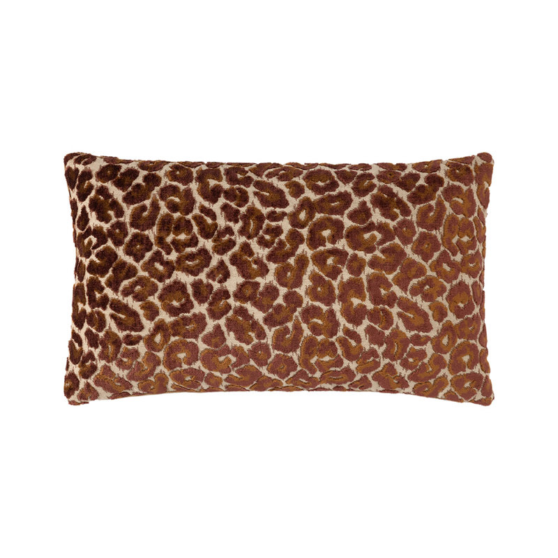 Leopard Decorative Pillow, Brown/White, Rectangle 13"H x 22"W