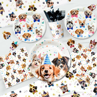 148pcs Puppy Dog Birthday Party Supplies