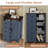 48 Inch Tall Farmhouse Dresser Storage Cabinet Chest of Drawer for Bedroom, 5 Drawer Dresser with Barn Door-931434788