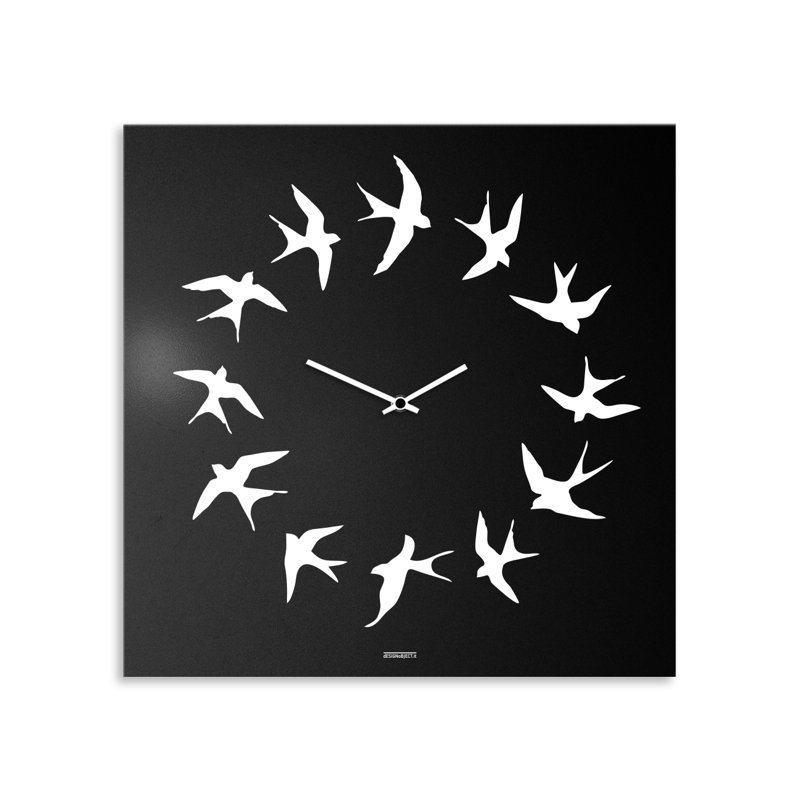 Woodmore Metal Wall Clock, Black/White