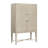 Darnasia 42" Modern & Contemporary Oak Bar Cabinet - Mirrored Cabinet Interior with LED Lighting, Built-In Stemware Rack and Glass Shelves
