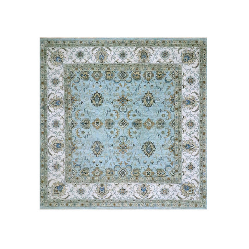 Tapis carré en laine noué à la main 10 pi 3 po x 10 pi 3 po Agra Vines 9BD73D7B24554F08BA8B75940F807C3D